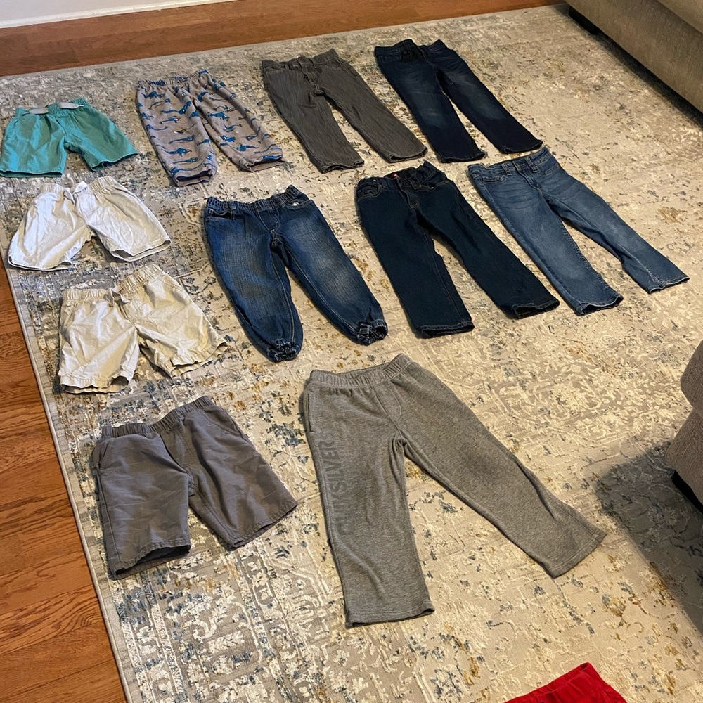 Boys size 5 jeans, pants and shorts